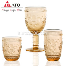Set di tazze di bicchiere personalizzato per lucentezza ambra in rilievo